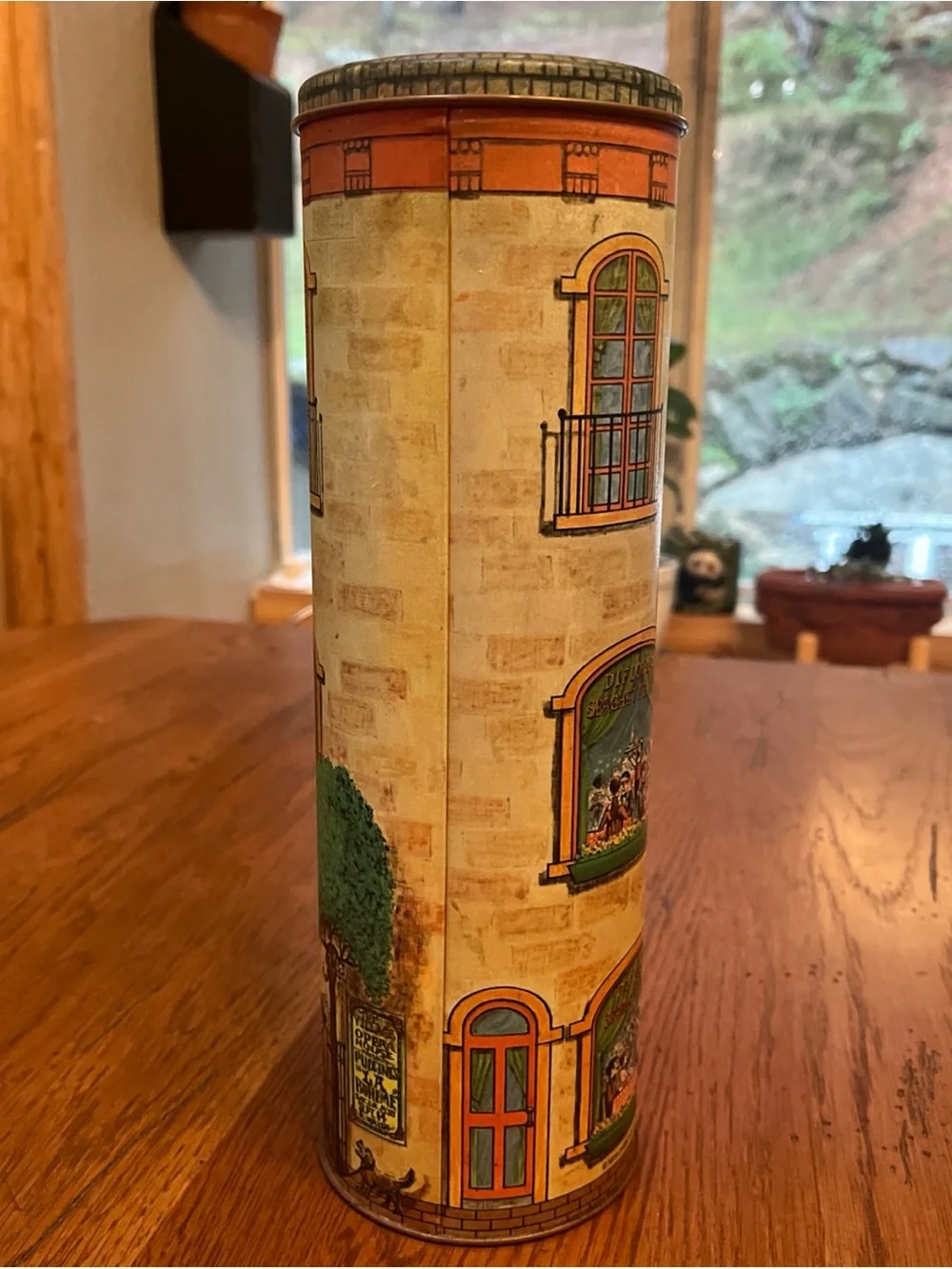 Vintage Spaghetti House Decorative Tin - Orange Accent